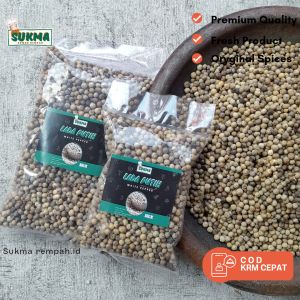 Merica Biji Lada Putih Butir Asli Kualitas Super 50 100 250gr - White pepper - Rempah Bumbu Masak