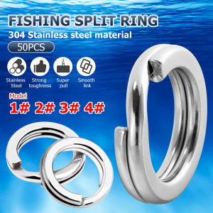 Jozoo Fishing Split Rings 50pcs Fishing Accessories Stainless Steel Split Rings