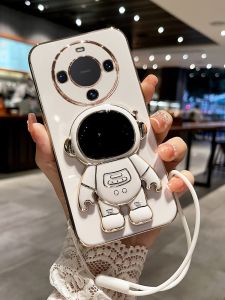 Huawei Mate60 pro Astronaut Stand Silicone Phone Case Full Cover Anti-Fall Creative Cute Style Men Women Fashionable Protective Shell