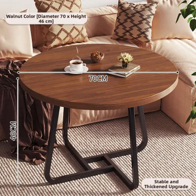 FWTDF | Mid Century Style Round Walnut Wood Coffee Table