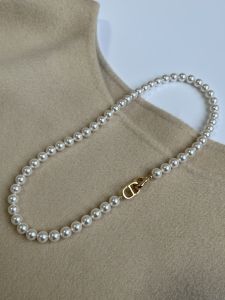 Chomelkinsey Pearl Necklace Womens Elegant Long Style High Luminosity New 2025 Fashion Jewelry Accessory Original Design