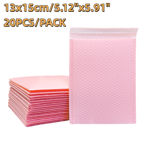 20pcs 13x15cm Pretty in Pink Mini Self-Seal Bubble Mailers Cute Padded Envelopes for Girls Jewelry Hair Clips Favors Gift Bags