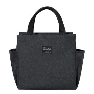 Portable Large Insulated Lunch Bag | Waterproof Canvas with Double Pocket & Foil Interior