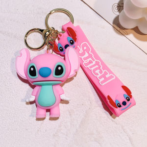 Cartoon Figure Keychain-Stitch Mickey & Minnie Donald Duck Tigger Cute Fuzzy Anime Charm for Bags & Backpacks (Collectible)