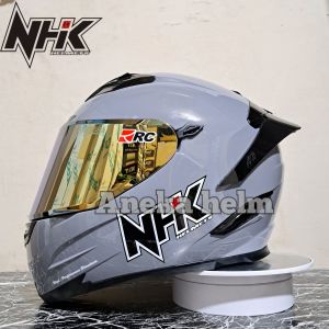 paket ganteng helm NHK RX9 WHITE/PUTIH visor iridium dan spoiler