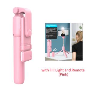 Wireless Selfie Stick Foldable Tripod Stand With Bluetooth Remote Extendable Tripod With LED Light For Cell Phone Live Streaming