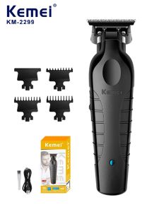 Máy Cắt Tóc Không Dây Kemei 2299 Chuyên Nghiệp Lưỡi Dao Thép Không Gỉ 0mm Không Khe Hở Dùng Để Tỉa Và Chạm Khắc.