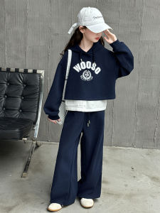 MPW | ชุดเด็กผู้หญิง ชุดฤดูใบไม้ผลิและฤดูใบไม้ร่วง แฟชั่น เสื้อเชิ้ตลายตัวอักษร ชุดสองชิ้นปลอม เสื้อผ้าเด็ก MPW คอลเลกชั่นฤดูใบไม้ร่วง 2025