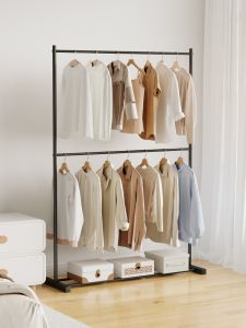 ตู้เสื้อผ้าสองชั้นสำหรับห้องนอน ตู้เสื้อผ้าแบบตั้งพื้น ฤดูใบไม้ร่วงและฤดูหนาว ตู้เสื้อผ้าสำหรับใช้ในบ้าน ตู้เสื้อผ้าแบบติดผนังได้ ตู้เสื้อผ้าแบบลำลอง