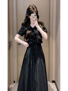 LIRUSHAN | Hepburn Style Black Summer Dress