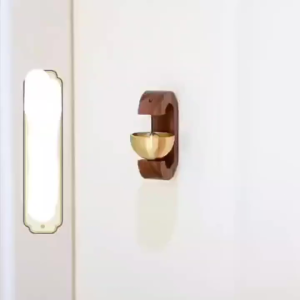 Japanese Style Self-adhesive Wood Doorbell Magnetic Brass Home Door Wooden Wind Chimes Decor