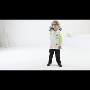 3-10Y Kids Cosplay Crazy Scientist Costume Boys Girls Yole play Mad Scientist dress suit wig Halloween Carnival Party Stage Performance Clothes Kids party supply