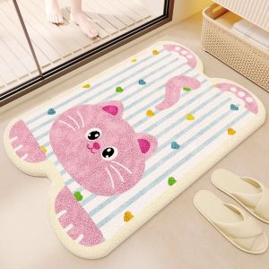 VIKAMA Dễ Thương Giả Cashmere Thảm Cho Phòng Tắm Nhà Vệ Sinh Thấm Hút Nước Mát Cảm Ứng Chống Bám Bẩn Polyester Trang Trí Nhà Thảm