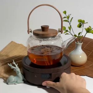 【马来西亚现货】茶具木纹电陶炉 Wood Grain Electric Ceramic Stove 1200W 大功率 触屏 6档调节 烧水泡茶多用途 迷你电器家用电热炉