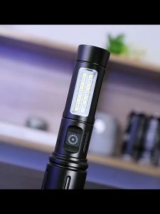 zoombable lampu suluh paling terang dan jauh waterproof led torch light super bright rechargeable flash light 手电筒 flashlight