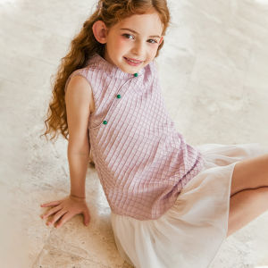Little Naive | Chinese Cheongsam Style Sleeveless Girls Dress