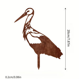 CIFbuy | CIFBUY Iron Art Wall Decor Metal Heron Garden Stake Rustic Outdoor Yard Decor Artistic Animal Sign Halloween Patio Decoration