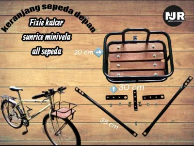Keranjang depan sepeda fixie sunrice minivela kalcer alas kayu
