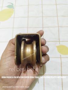 roda pagar 6 cm besi cor super roda tebal full plating pelapis anti karat