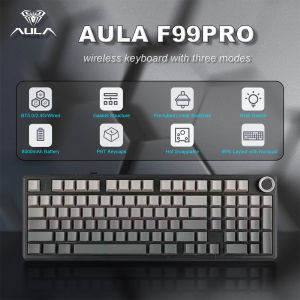 AULA | AULA F99 PRO Wireless Gaming Mechanical Keyboard 99 Keys Hot Swappable Gasket Structure 96% 8000mAh Battery Keyboard with Knob