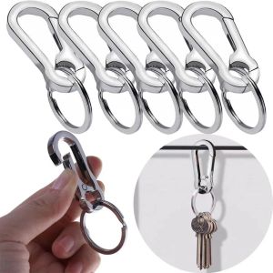 Anti-lost Waist Belt Clip Simple Stainless Steel Gourd Buckle Hanging Keychain Fashion Key Ring 【Local】PH