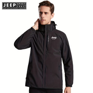 Jeep Spirit 1941 estd mùa xuân vài Windproof và không thấm nước thể thao ngoài trời xe đạp Áo khoác giản dị lỏng Áo khoác mũ có thể tháo rời lớn