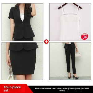 HANYINGMEI | Gray Thin Summer Office Style Business Suit Set