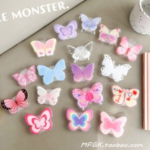 Creative Butterfly Shape Mobile Phone Stand Female Style Acrylic Silicone Material Extendable Airbag Base Desk Accessory
