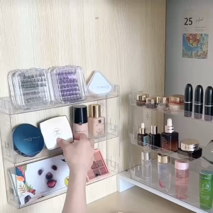 ชั้นวางของในห้องน้ำพลาสติก ติดผนังไม่เจาะรู แข็งแรงรับน้ำหนักสูง ที่วางของ ชั้นวางเครื่องสำอางค์ประหยัดพื้นที่ ATTCH