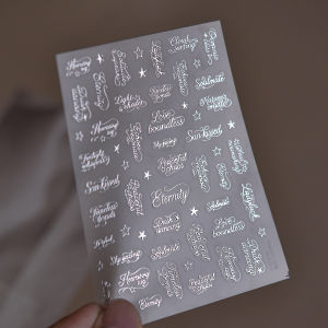 Gold-stamped Nail Stickers DIY Style New Chinese-style Nail Decorative Stickers Elegant English Self Adhesive Nail Art Stickers