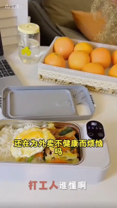 304 Stainless Steel Portable Electric Lunch Box Heating Food Warmer for Work