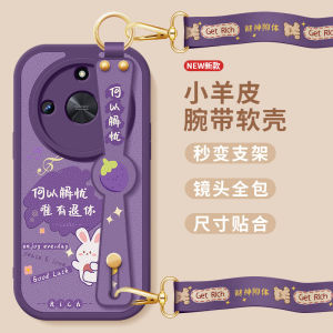 Honor X50i pro GT Silicone Protective Phone Case Womens Crossbody Strap Lanyard Full Cover Drop Protection Shell Couple Cute Style