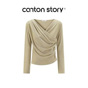 Cantonstory | Áo Thun Dài Tay Cổ V Giúp Gầy