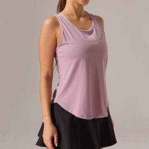 Womens Sleeveless Gym Shirts Mesh Back Yoga Sports T-Shirts Quick Dry Breathable Running Vest