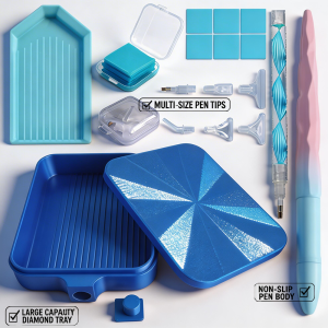 Large Capacity Diamond Tray Multi - Size Pen Tips Non - Slip Pen Body Diamond Painting Tools Set High - Quality Accessories
