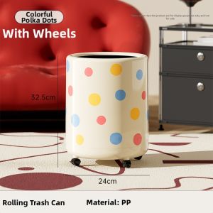 DOLANX | Rollable Large Capacity Trash Can with Dots Design