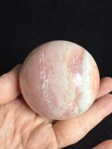 (Real Unit) Pink Opal Stone Stone Ball 309g 59.8mm+ Display Décor粉澳宝 粉欧珀球-送底桌(S/n: O14)
