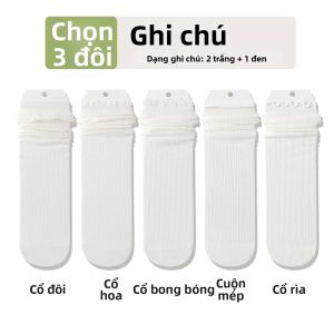 OYEM | Vớ Ống Mềm Có Viền Ren Thoáng Khí Dài Đến Mid-Calf