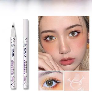 NoVO Ultra-Fine Eyeliner Pen Womens Waterproof Sweat-Proof Long-Lasting Colorful Brown White Non-Smudging Eye Makeup Tool