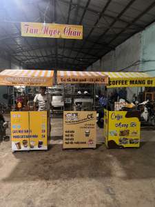 Xe bán  cà phê INOX gấp gọn đem lại năng xuất hiệu quả cho người mới khởi nghiệp Cơ khi Tân Ngọc Châu