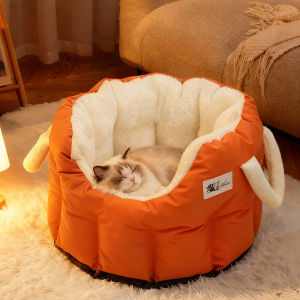 Extra-Thick Portable Cat Carrier & Travel Bag Enclosed Cat Bed Car Crate and Warm Dog Bed