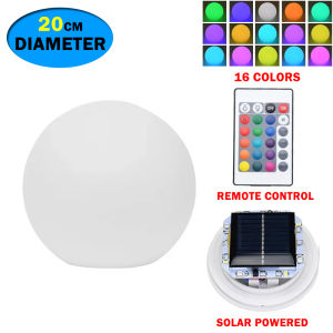 XIWANGFIRE | LED Floating Pool Light 16 Colors Pond Ball Lights Night Lamp Remote Swimming Pool Outdoor Lighting with Hook for Garden Decor