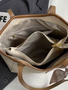 Large Capacity Compartment Tote Bag Female 2024 New Arrival Trendy Fashion All-Match Shoulder Bag College Student Class Commuter Bag