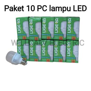 Paket 10 PC LIGERA SILVER lampu LED bulb 6W 10W 14W cahaya putih 6500K super terang fiting E27