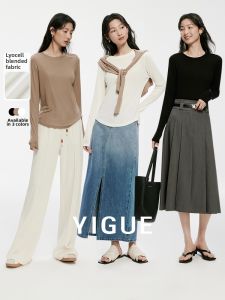 Yigue | Slim Fitting Round Neck T-Shirt for Spring Thin Long Sleeve Casual Style