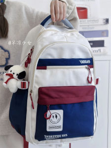 Túi Đeo Vai Hai Quai Dung Tích Lớn Phong Cách Mỹ Cổ Điển Màu Tương Phản Dành Cho Sinh Viên Đại Học Và Trung Học Phổ Thông