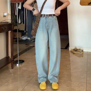 High Waist Slimming Narrow Wide Leg Denim Pants Womens Draping 2025 Spring Summer New Loose Lyocell Straight Leg Trousers