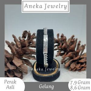 Gelang Plat Ukir Doff Variasi Perak 925