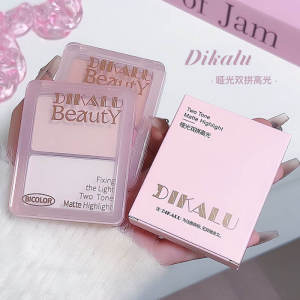 DIKALU Matte Highlighting Palette Dual Tone Face Illuminator Contour Powder Long-lasting Beauty Makeup Tool Facial Glow Enhancer
