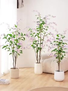 Realistic Faux Lilium Silk Plant Decorative Tree